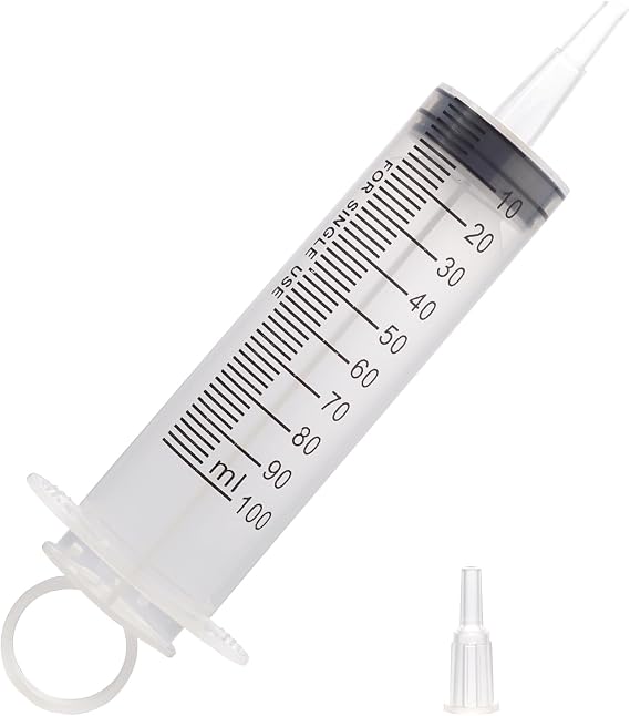 100ml Large Syringe Plastic, Pet Feeding Syringe Sterile Package for Scientific Labs, Measurement, Dispensing, Watering, Refilling