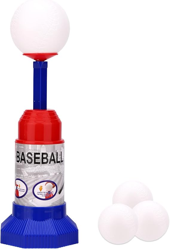 Baseball Training Equipment Set, Durable PP & ABS Pop-Up Batting Tee with with 3 Practice Balls for Beginners Outdoor Baseball & Softball Training Equipment Without Pitcher