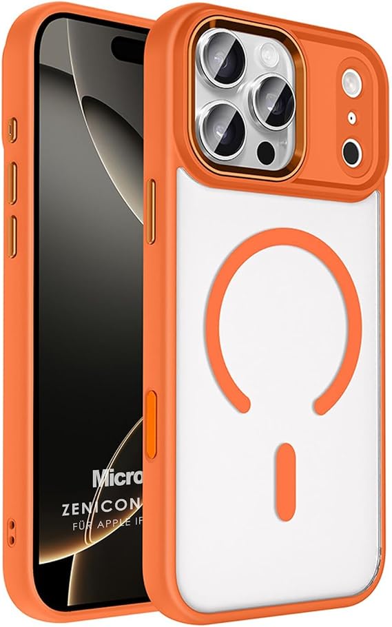 Microsonic Apple iPhone 17 Pro için Kılıf Zenicon MagSafe Turuncu [iPhone 17 Pro ile Uyumlu Kılıf - Turuncu]