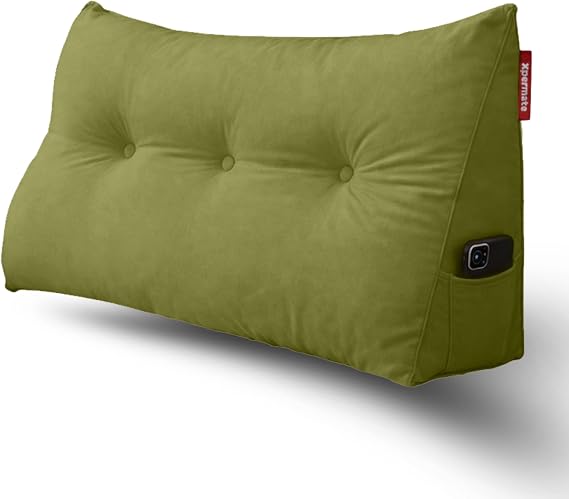 Xpermate Yatak Başı Yastığı Sırt ve Bel Destek Yastığı 140 cm Yaslanma ve Dinlenme Yastığı (Yeşil)
