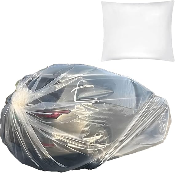 Car Cover Weatherproof Car Cover, Clear Plastic Car Cover y Enclosed Sealed Car Flood Cover, Car Shield From Being Flooded, Suitable for Most Cars(Large)
