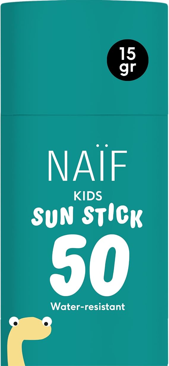 Naïf - Sunscreen stick for children - SPF 50 - Ages 3+ UVA and UVB protection - Water resistant - Dermatologically tested - Microplastic-free - Unscented - 15g