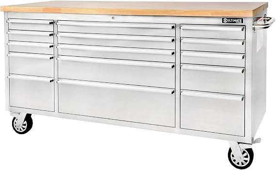 Ultimate Storage 72inch Tool Chest - 15 Drawer Rolling Cabinet