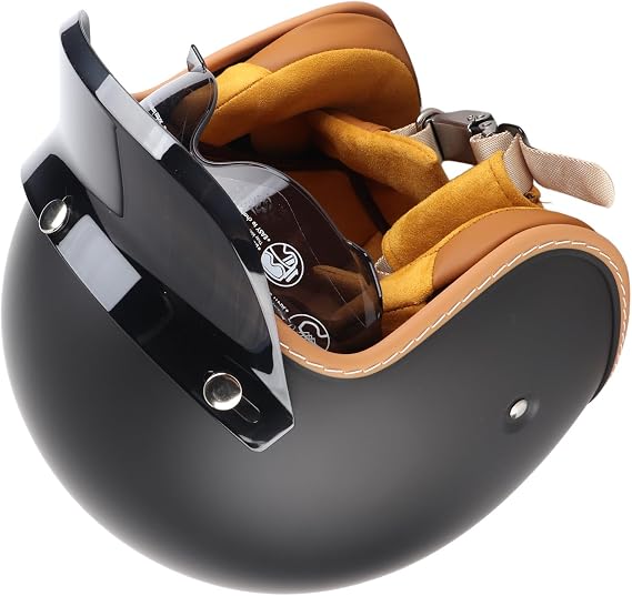 Haofy Motorcycle Helmets, Impact Resistance 3/4 Open Face Helmets High Comfort for Outdoor