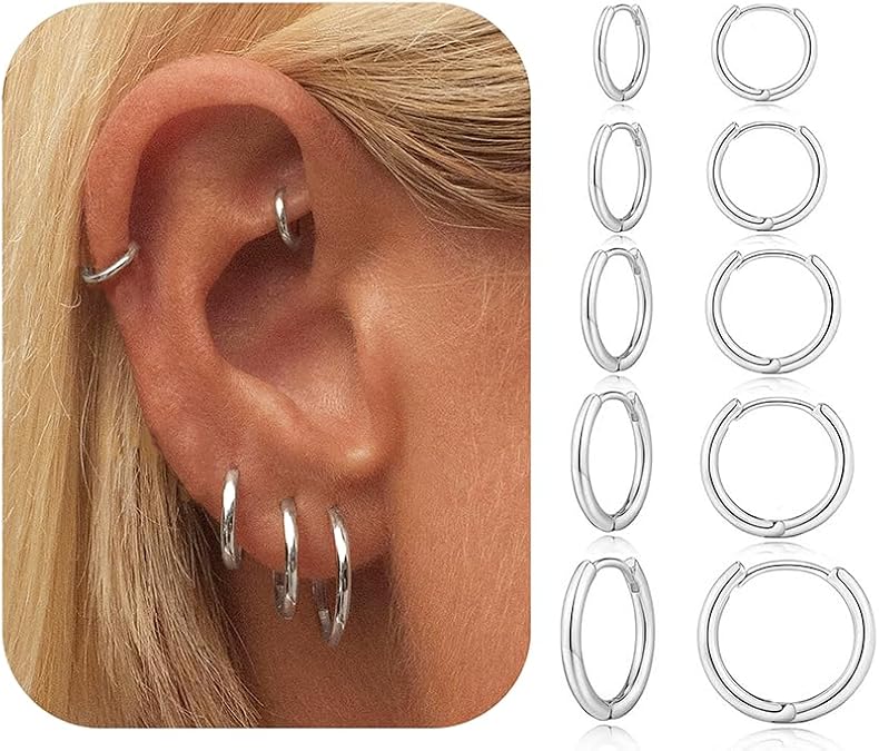 Sterling Silver Earrings for Women Small Silver Hoop Earrings
