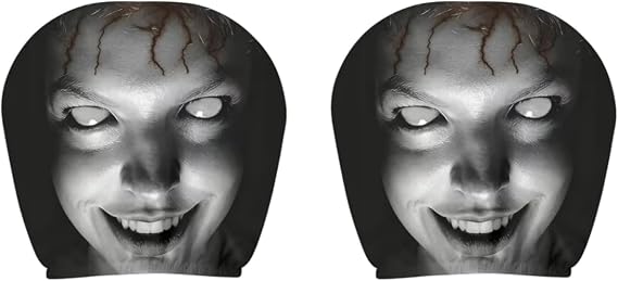 2 Pcs Scary Car Headrest Covers, Ghost Face Car Headrest Covers (B)