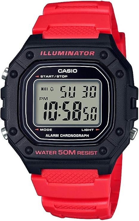 Casio Men's W218H-4B Orange Digital Watch