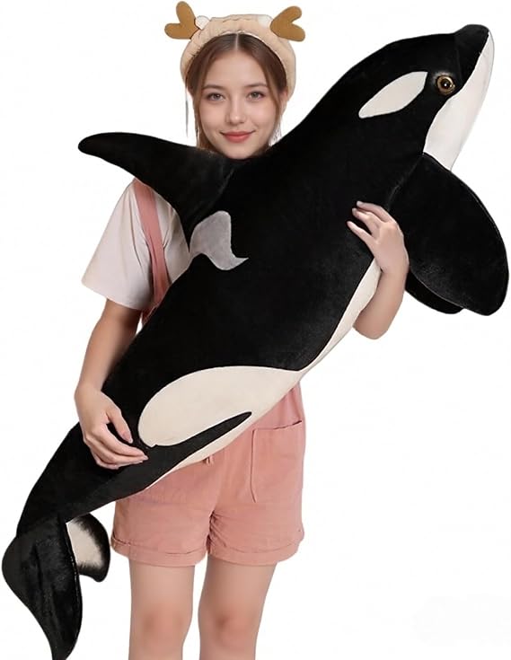 Orca Plush,Realistic Orca Whale Plush Toy,Large Whale Stuffed Animal,Sea Animal, For Girls, Boys,Adults, Perfect For Gifts And Home Decor (50cm)