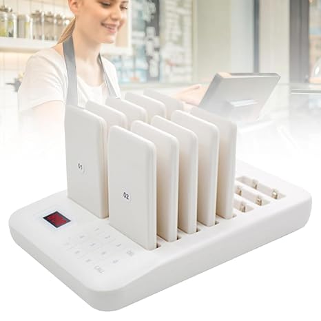 16/20pcs Queue Calling System,Restaurant Pager Buzzer with 3 Calling Modes(White,16PCS)