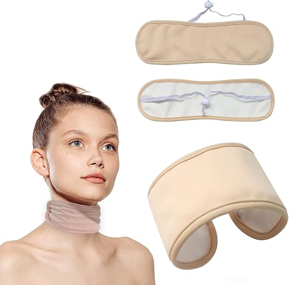 Castor Oil Pack for Thyroid, Castor Oil Thyroid Wrap Reusable Castor Oil Pack, Less Confusion Castor Oil Neck Pack Compression-Castor Oil Not Included Khaki