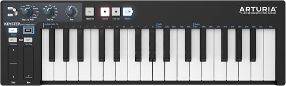 Arturia - Keystep - Portable MIDI Controller, Sequencer and Arpeggiator - 32 Slimkeys, 8-Memory Polyphonic Step Sequencer, 8-Mode Arpeggiator, CV-Compatible - Black