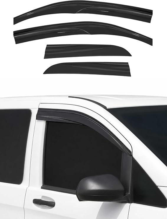 OMAC Citroën Berlingo 2018-2026 Arası Uyumlu Araca Özel Sport Style Cam Rüzgarlığı Akrilik Koyu Duman 4 Parça