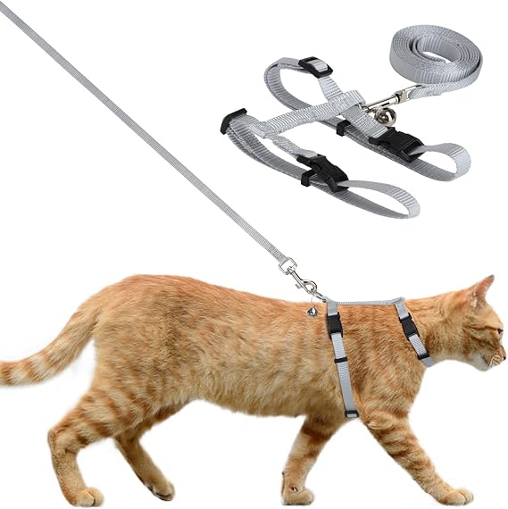 Nobleza Cat Harness with Leash, Adjustable Anti-Escape Safety Harness for Cats and Puppies