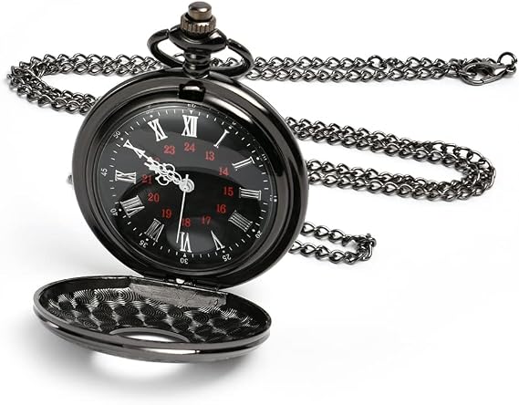 Vicloon Modern Quartz Pocket Watch with Chain - Roman Numerals Stylish Design for Birthday, Anniversary, Christmas, Father's Day