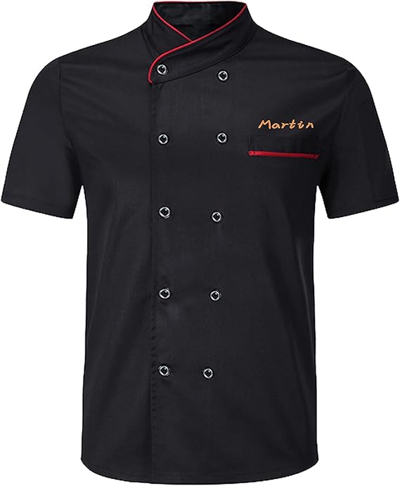 Personalised Chef Jacket Coat Short Sleeve/Long Sleeve Catering Shirt Custom Hotel Kitchen Restaurant Work Uniform Bakery Cooker Food Service Chef Jacket for Men and Women