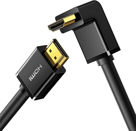 UGREEN HDMI cable 4K angle 1M 90 degree angle plug HDMI angle cable 2.0 18 Gbit/s Ethernet HDR 3D ARC supports, PC, Blue-ray player, Xbox360, PS3, PS4 etc. It is compatible with
