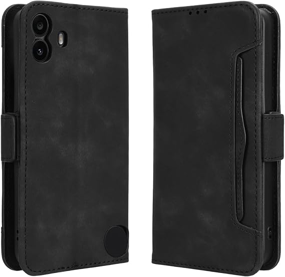 Cover Compatible with Nothing CMF Phone 1 [Dual Card Slot][Flip Stand][Phone Case][Magnetic Clasp] Wallet Black