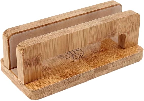Vertical Laptop Stand, Desktop Stand Made of And Bamboo, Non-Slip, Stable Support, Notebook Dock, Laptop Dock for Office, Home,