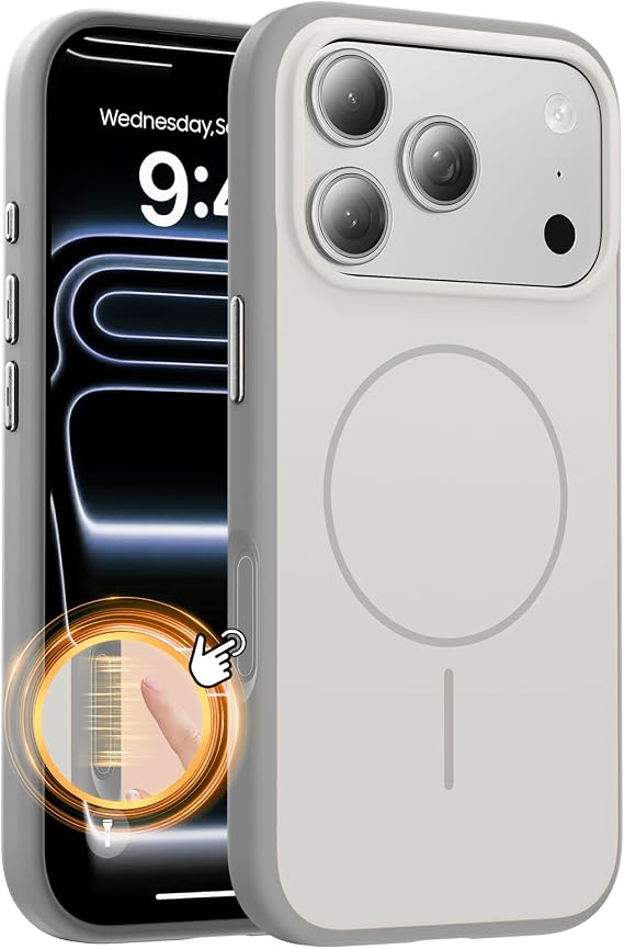 Tigowos iPhone 18 Pro Max ケース / 17 Pro Max 用 マグネット式 グレー B