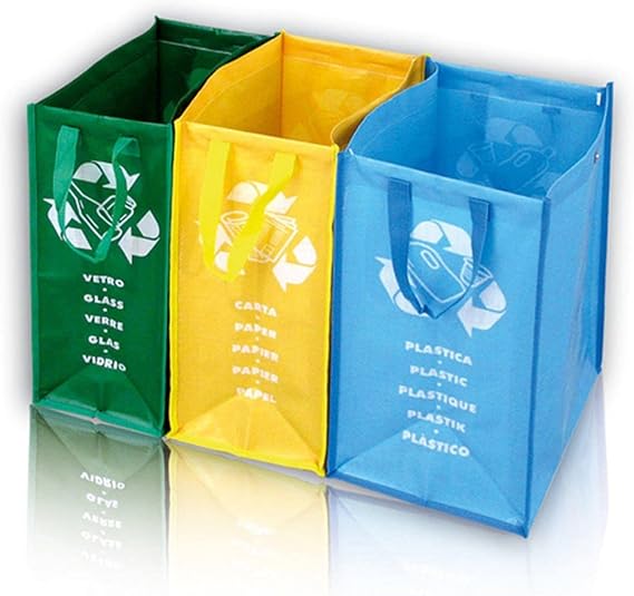 Mongarid 3 Pieces Recycling Waste Bags Set Fabric Multicolour One Size