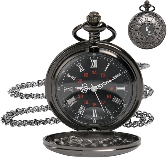 OFFCUP Modern Quartz Pocket Watch with Chain, Vintage Pocket Fob Watches