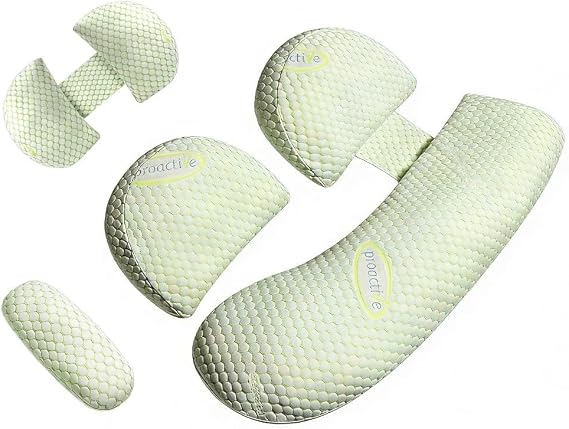 Pregnancy Pillow Side Sleeping, Soft Maternity Pillow for Pregnant Women, Detachable and Adjustable Pregnancy Wedge Pillow Support for Back, Legs and Hip Relief (Green)