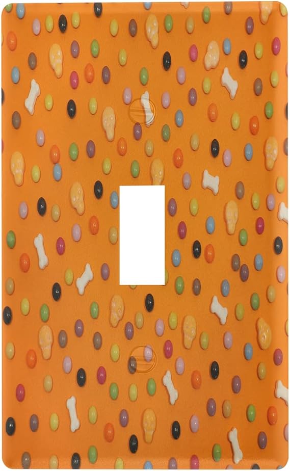 Single Toggle Light Switch Cover Decorative Wall Plate for Home Switch 4.53x2.76in Multicolored Candies