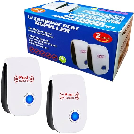 2 Pack Ultrasonic Pest Repeller Plug In for Repelling Mosquito Mouse Cockroach Rodents