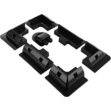 Solar Panel Mounting Bracket Kit, ABS Plastic Corner and Side Brackets with Cable Entry Box, Black Solar Mount System for Camper, RV, Boat, Roof Installation