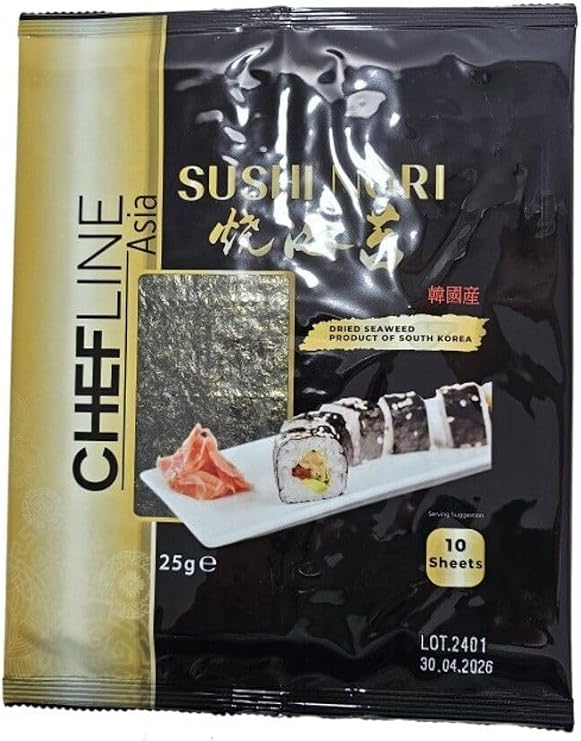Chefline Asia Sushi Nori Deniz Yosunu Gold 10 Yaprak 25G