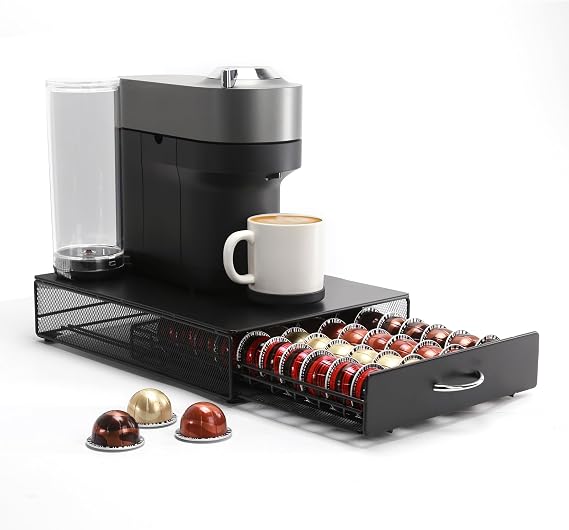 Coffee Capsule Holder Drawer for Vertuo Capsules,Metal.