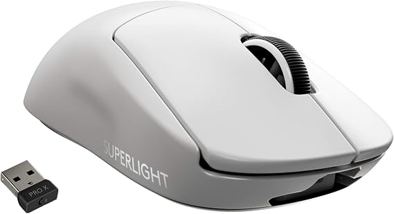 Logitech G PRO X SUPERLIGHT Kablosuz LIGHTSPEED Oyuncu Mouse, 25.600 DPI, HERO Sensör, 5 Özelleştirilebilir Tuş, 1 ms Bildirim Hızı, Uzun Pil Ömrü, PC / Mac ile Uyumlu, Beyaz