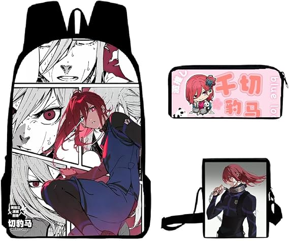Blue Lock Backpack 3pcs Set, Anime Isagi Yoichi/Seishiro Nagi/Reo Mikage School Backpacks Anime Students Schoolbag +Pencil Case +Shoulder Bag