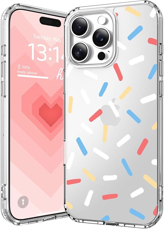 IAIYOXI iPhone 16 Pro用クリアケース クリスタルクリア ミリタリーグレードの落下保護、黄ばみなし、スリム 軽量 透明 TPU バンパー スマホケース カバー デザイン - アイシング