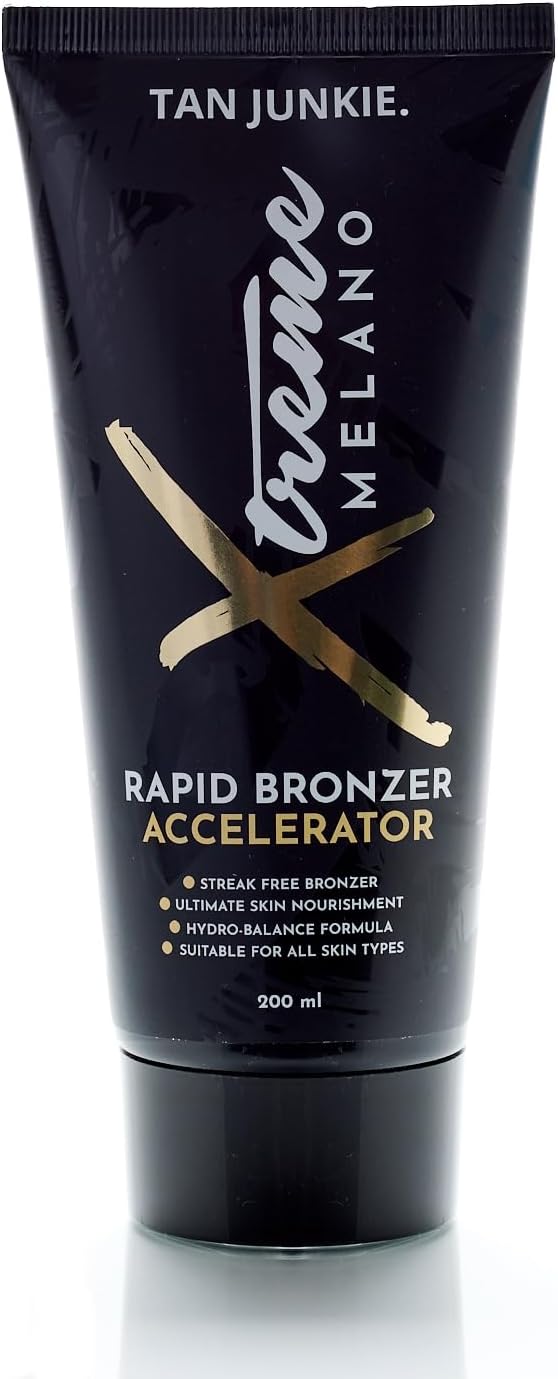 Xtreme Melano Rapid Bronzer Accelerator 200ml - Luxurious Sunbed Cream for Enhanced Tanning, Skin Nourishment & Hydration - with Carrot Root, Kukui Oil & Pineapple Extracts