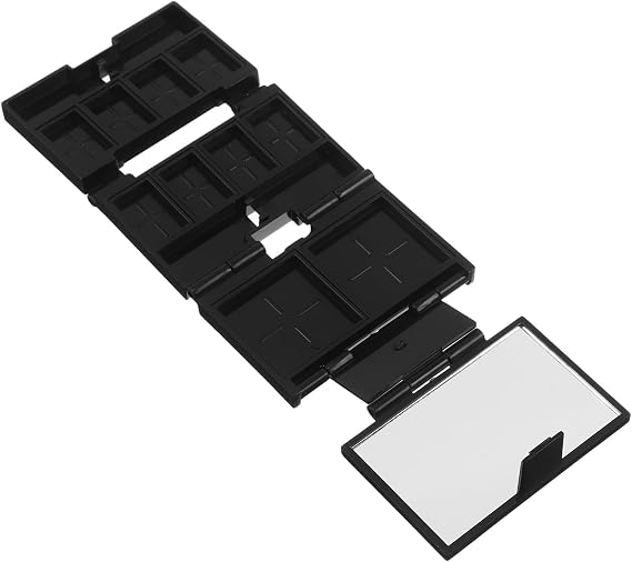 Portable Foldable Makeup Palette with Mirror Black Abs Material Lip Color Palette and Makeup Travel Organizer with Protective Folding Structure for Travel and Daily Use