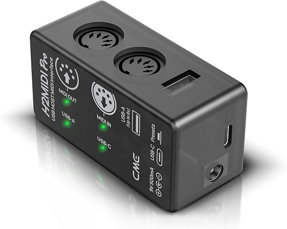 CME H2MIDI Pro USB Host MIDI Interface with Router Filter Mapper 32-Bit Processor Dual Power Compact & Versatile for Guitarists and Producers