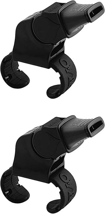 FOX 40 Sonik Blast CMG Whistle Finger Grip Hockey NHL Referee Black (2-Pack)