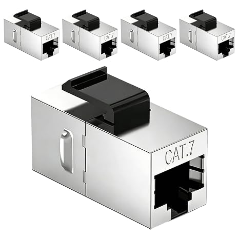 Cat7 Keystone Module (10Gbps, RJ45, Female Ethernet Connector, Interference Reduction, Emi/Rfi, Ethernet Keystone Patch Panel, Compatible with Various Cable Types