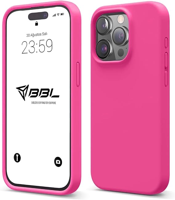 Babilden iPhone 12 Pro Max İle Uyumlu Kılıf İnce Ve Dayanıklı Sıvı Silikon 3 Katmanlı Tam Kaplamalı Şık Yumuşak Jel Hissi Yüksek Kalite Kauçuk Telefon Kılıfı (Parlak Pembe)