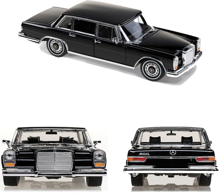 1963 Mercedes-Benz 600, 1:24 Ölçek, Diecast Model Araba, Siyah