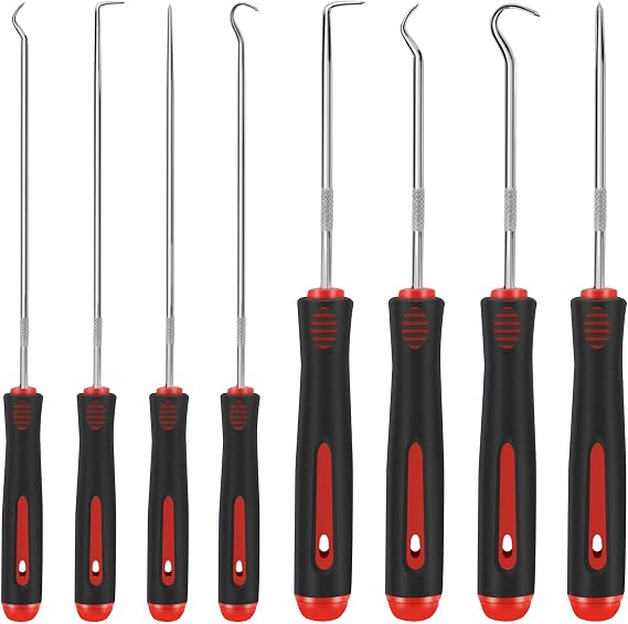 8 Piece Automotive Tool, Pick Set, Precision Pick and Hook Tool Set, Mechanical Device Pick for Automotive Repair, Lock Keys, Pick and Remove Hoses and Gaskets, Seal Puller, Lock Opening Kit