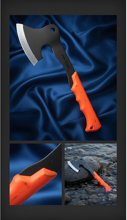 Çok Amaçlı Ergonomik Saplı 5 mm Karbon Çelik Kamp & Survival Baltası - Dayanıklı ve Portatif