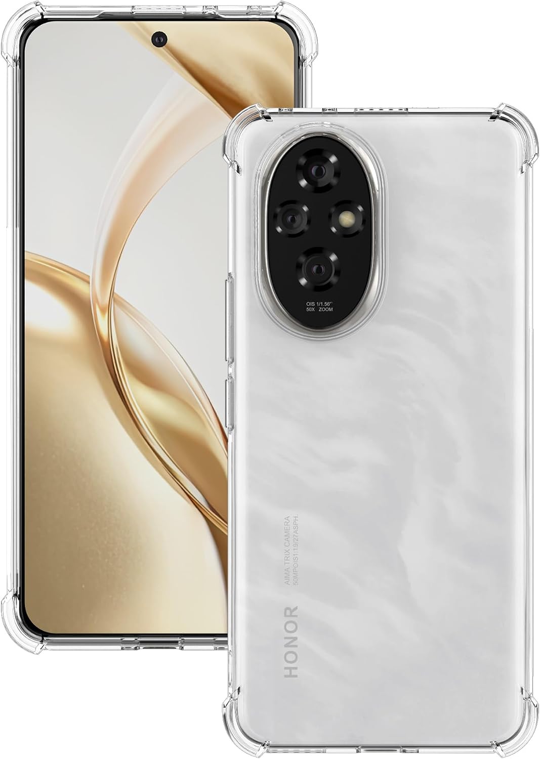 Foluu Crystal Clear Case for Honor 200 5G - Slim Fit Scratch Resistant TPU Silicone Reinforced Corners Protective Cover for Honor 200 5G 2024
