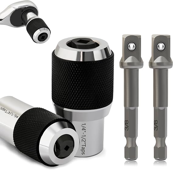 Tap Socket Adapter, CYLBAQ Tap Holder Socket Set with 3/8" Drive Extractor