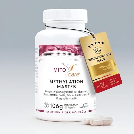 MITOcare Methylation Master - Zinc Promotes Cell Division - Can Naturally Stimulate the Body's Metabolism - Supply Pack of 120 Capsules Enough for One Month