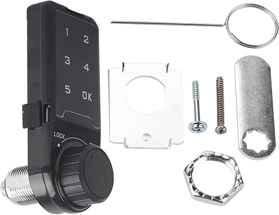 Electronic Cabinet Password Lock, Digital Security Code Locks Keyless Cabinet Drawer Electronic Cupboard Locks Smart Keypad Coded Button Deadbolt Locker for Furniture Office File Cabinetet