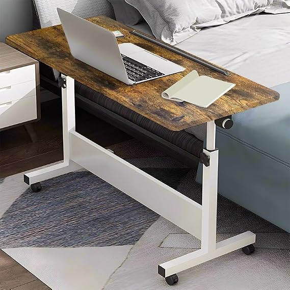 Small Standing Desk Adjustable Height Rolling Computer Desks Portable Laptop Table with Wheels for Home