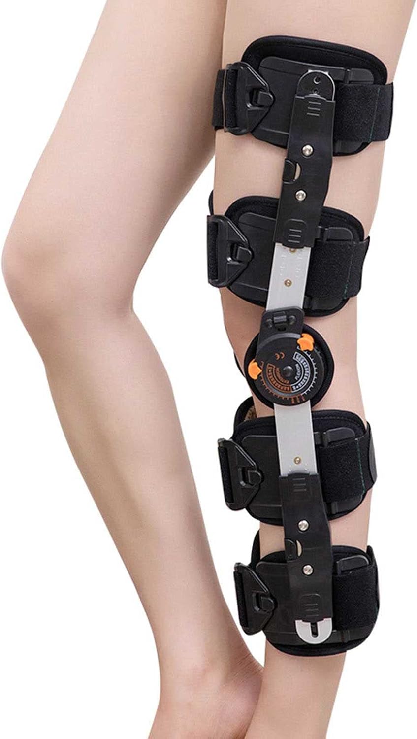 Rom Knee Brace Hinged Immobilizer for Acl、Mcl and Pcl Injury Orthosis Stabilizer for Women Men Adjustable Recovery Support Brace Knee Booster