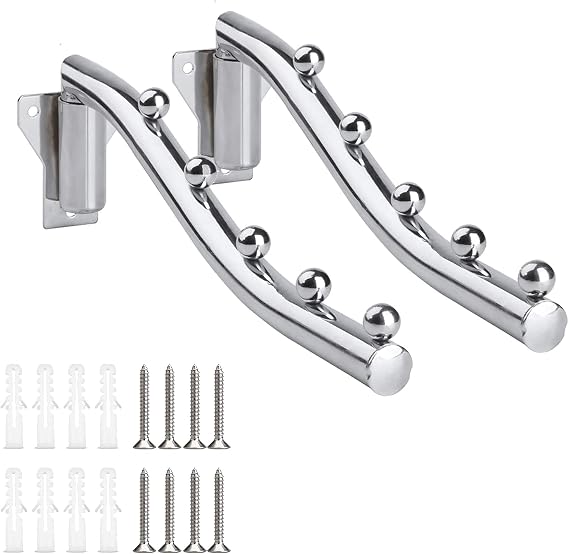 Foldable Clothes Drying Rack Wall, Folding Wall Mounted Clothes Coat Hanger